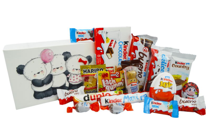 Zestaw prezentowy Kinder box słodyczy prezent na urodziny dla dziecka