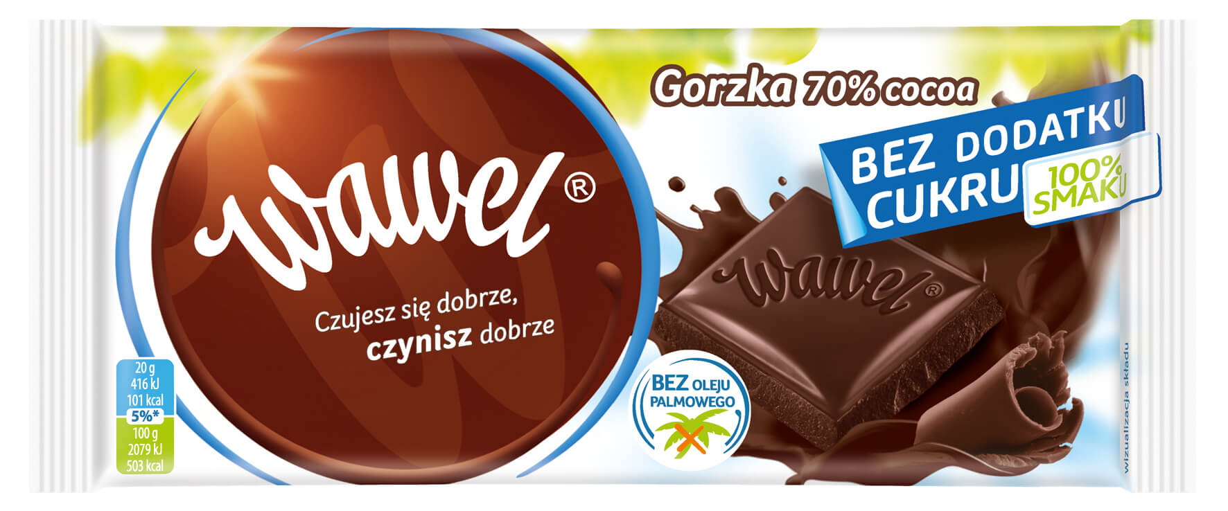 Czekolada gorzka 70% bez dodatku cukru Wawel 100g
