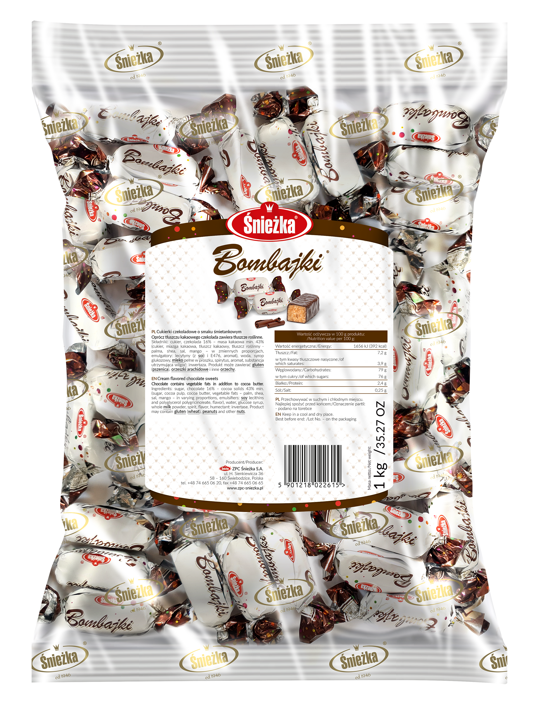 Cukierki czekoladowe Bombajki Śnieżka 1kg0