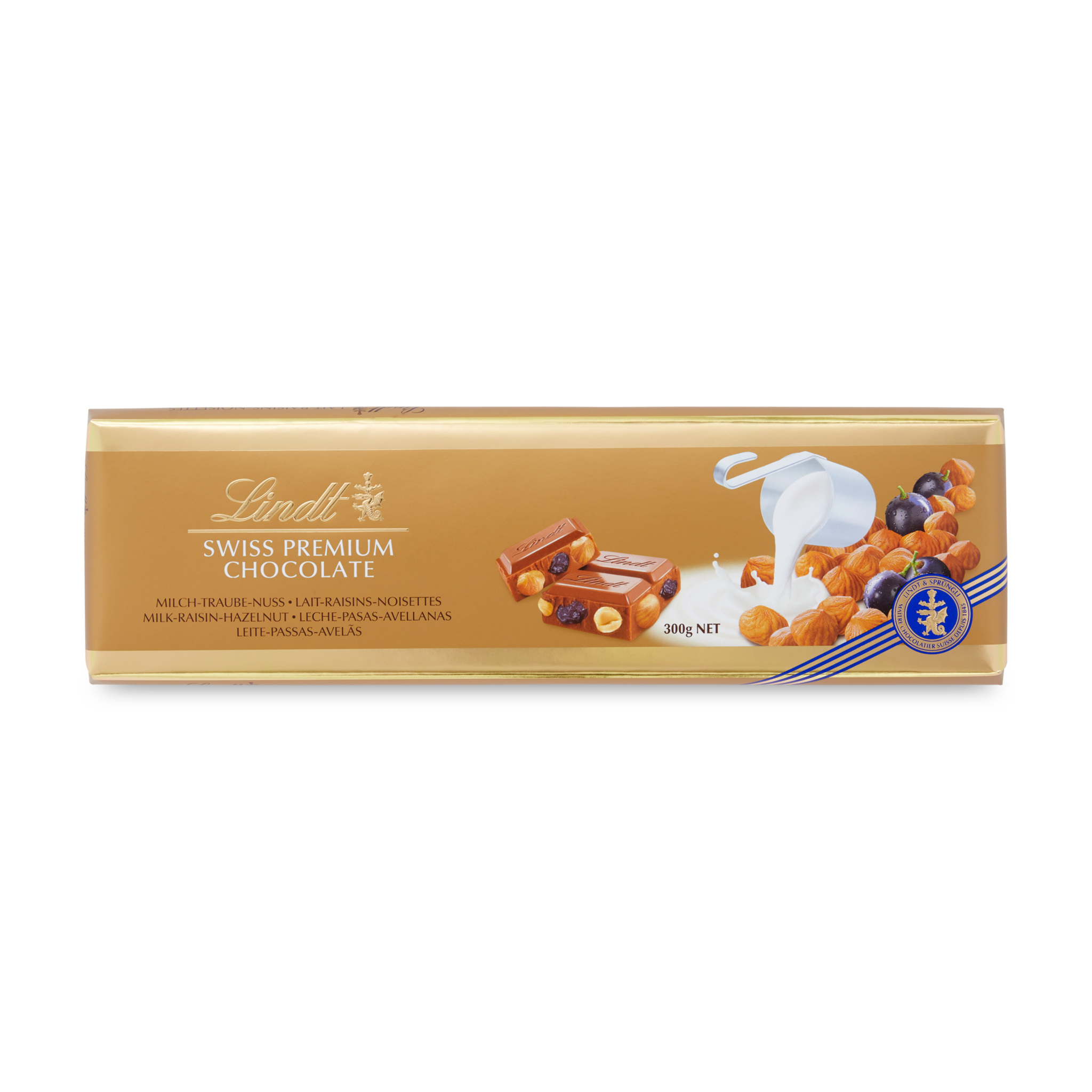 Czekolada mleczna z bakaliami orzechami Lindt 300g