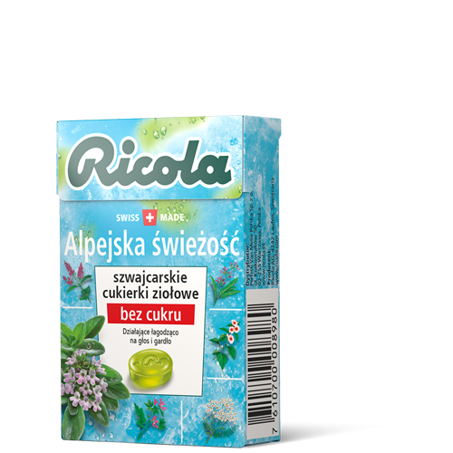 Cukierki landrynki bez cukru Ricola Alpejska świeżość 27,5g