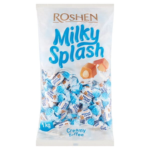 Cukierki mleczne Milky Splash szklanka mleka Roshen 1kg