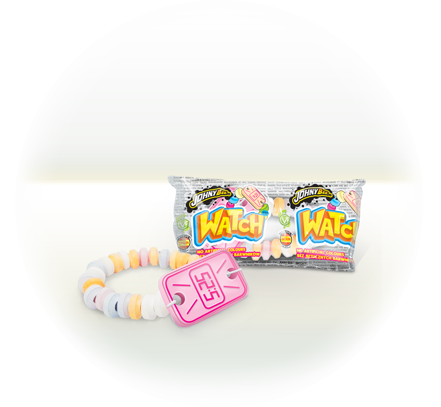Cukierek pudrowy zegarek bransoletka Johny Bee 14g