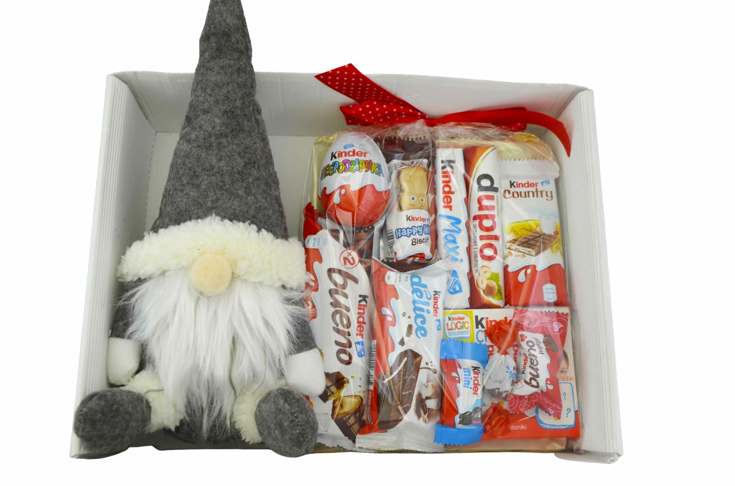 Zestaw prezentowy Kinder box słodyczy na Mikołaja Skrzat