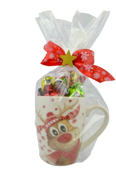 Zestaw słodyczy w kubku na Święta cukierki 200g kubek renifer