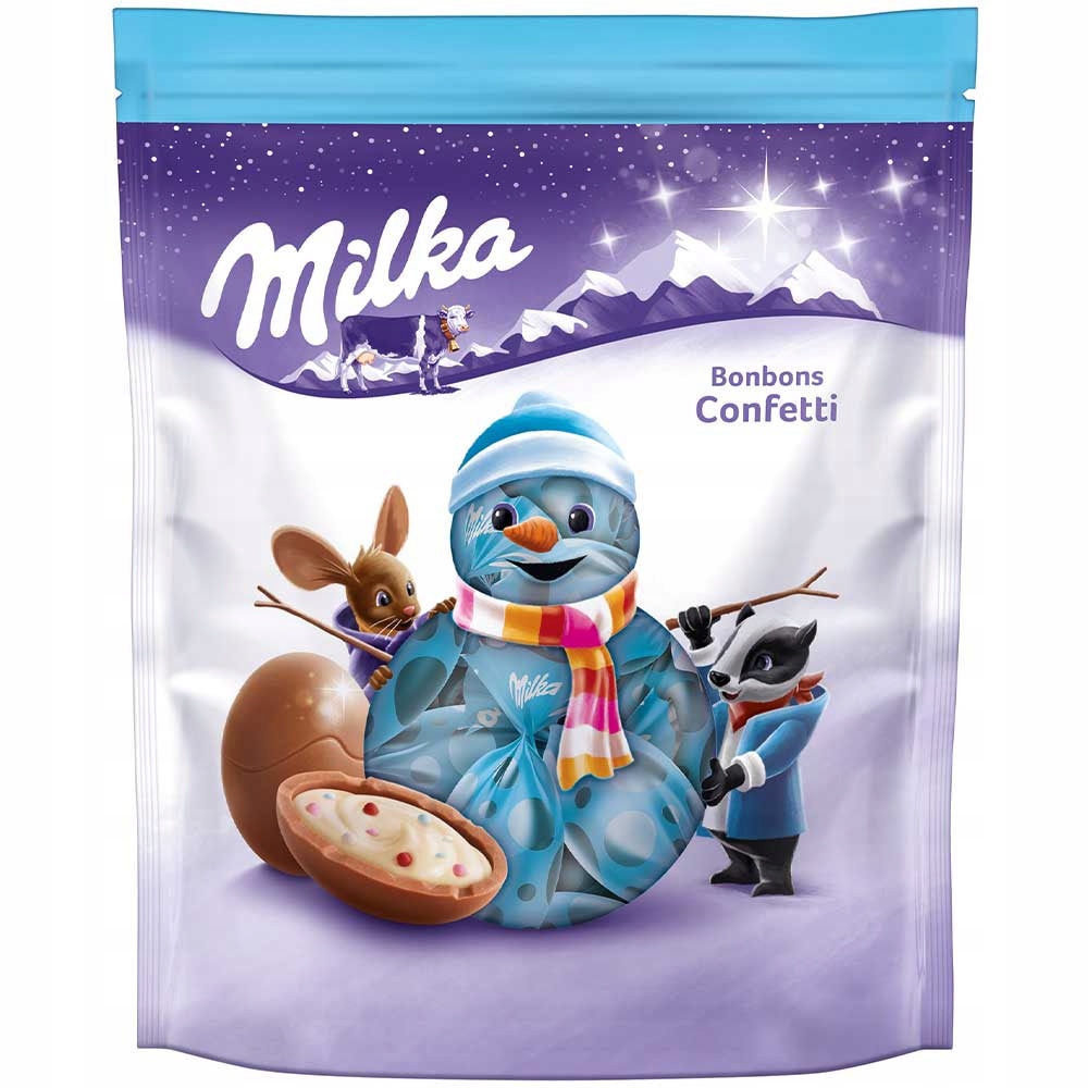 Cukierki Świąteczne na choinkę Milka Bonbons Confetti Święta 86g
