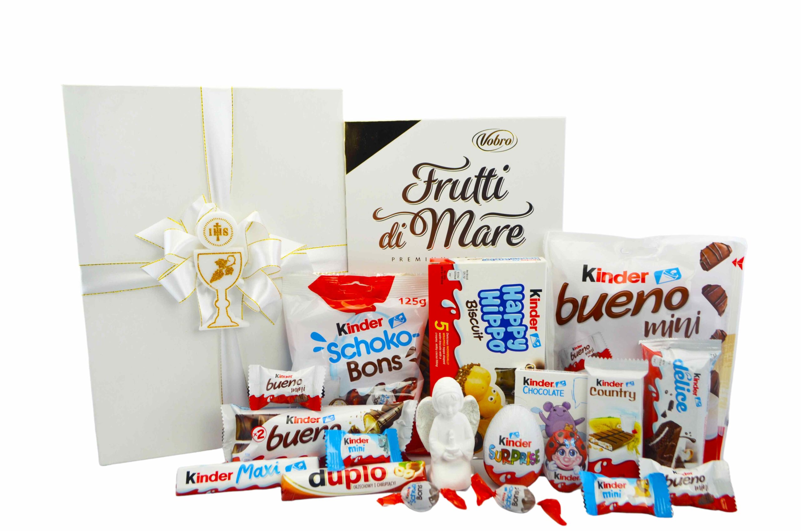 Duży zestaw Kinder prezentowy na Komunię box IHS