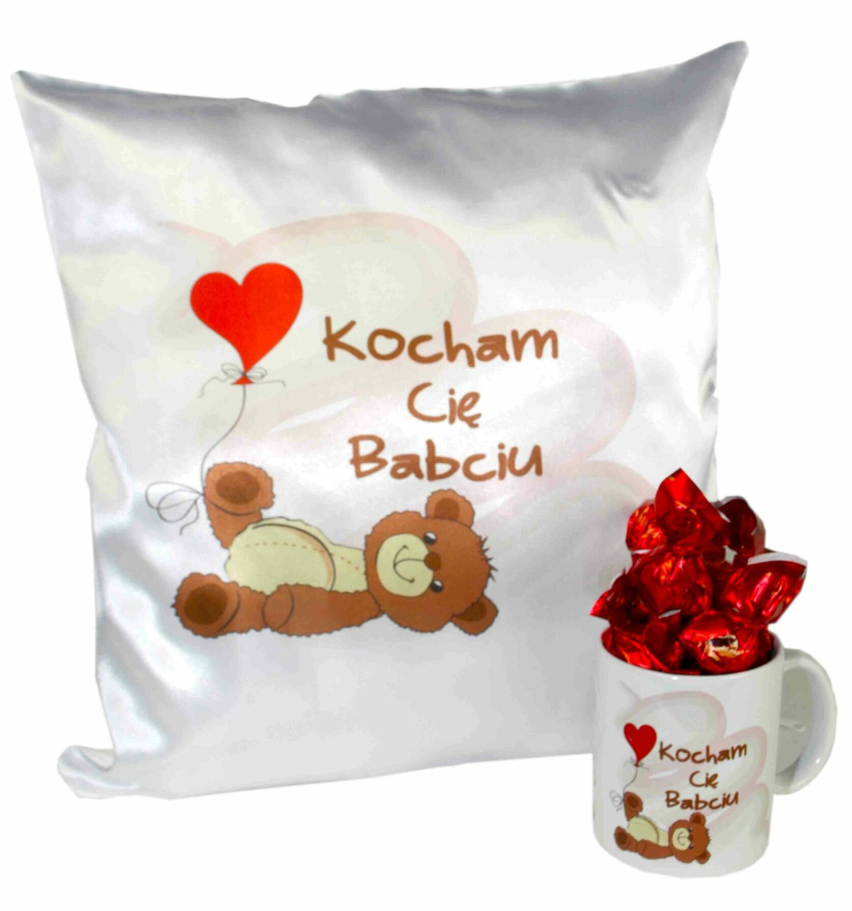 Prezent dla Babci poduszka + kubek Dzień Babci