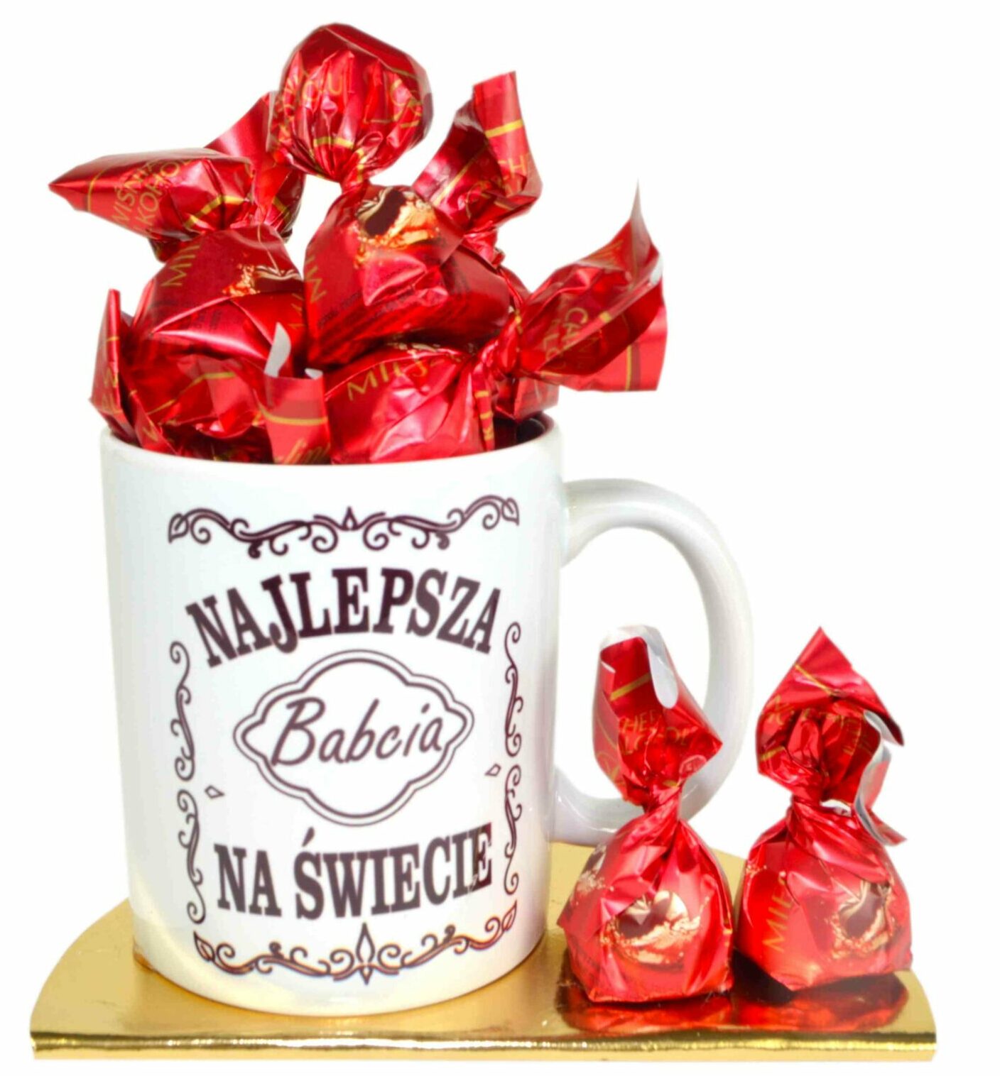 Kubek prezentowy na Dzień Babci prezent wiśnia w likierze 230g