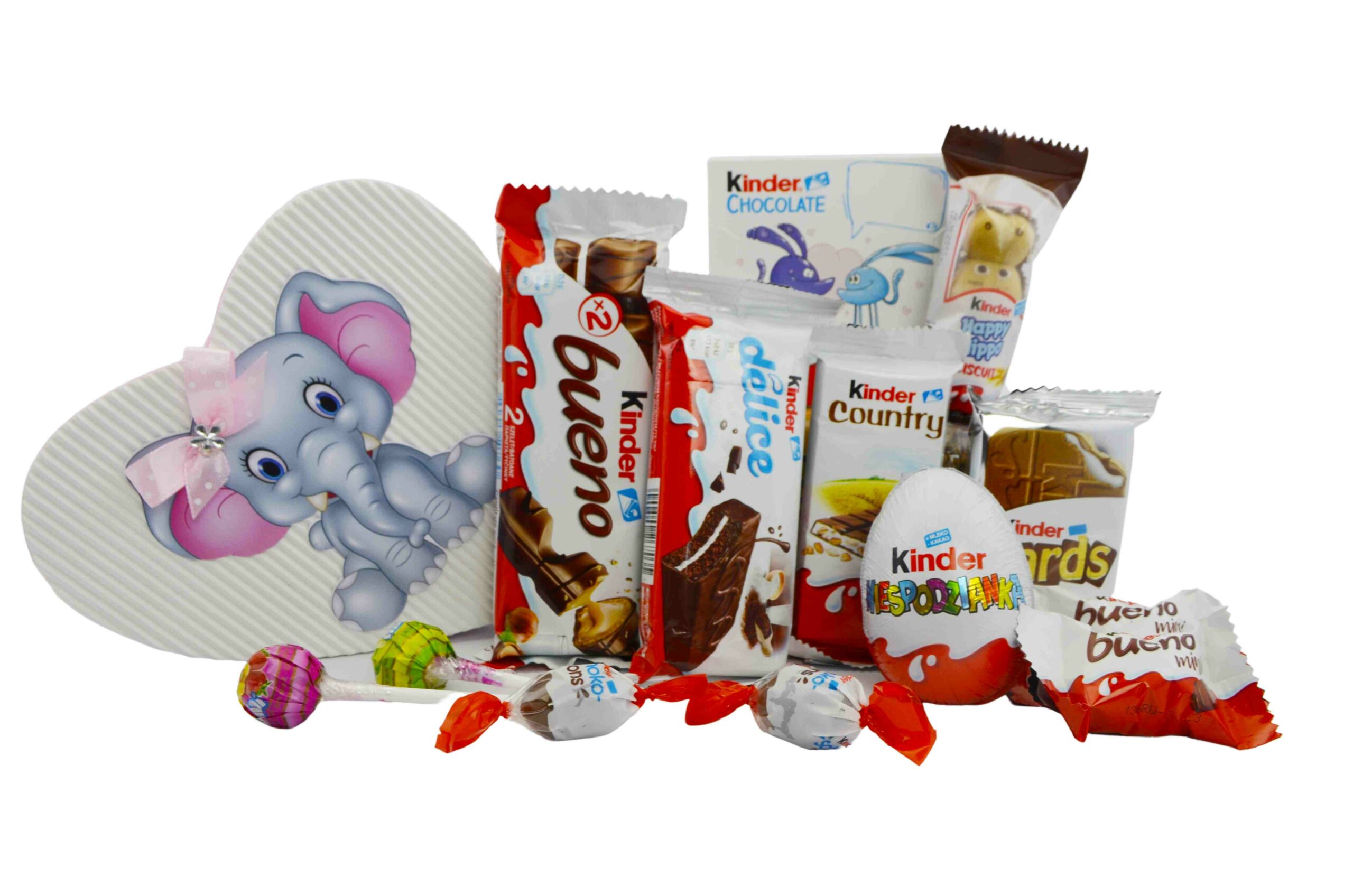 Zestaw słodyczy Kinder dla dziecka serce pudełko na prezent