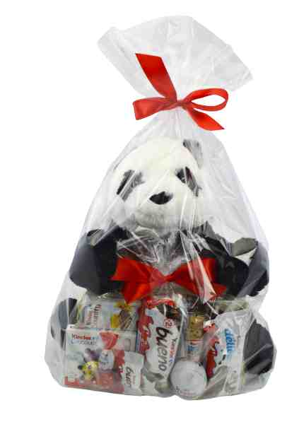 Zestaw słodyczy miś panda + paczka Kinder prezent