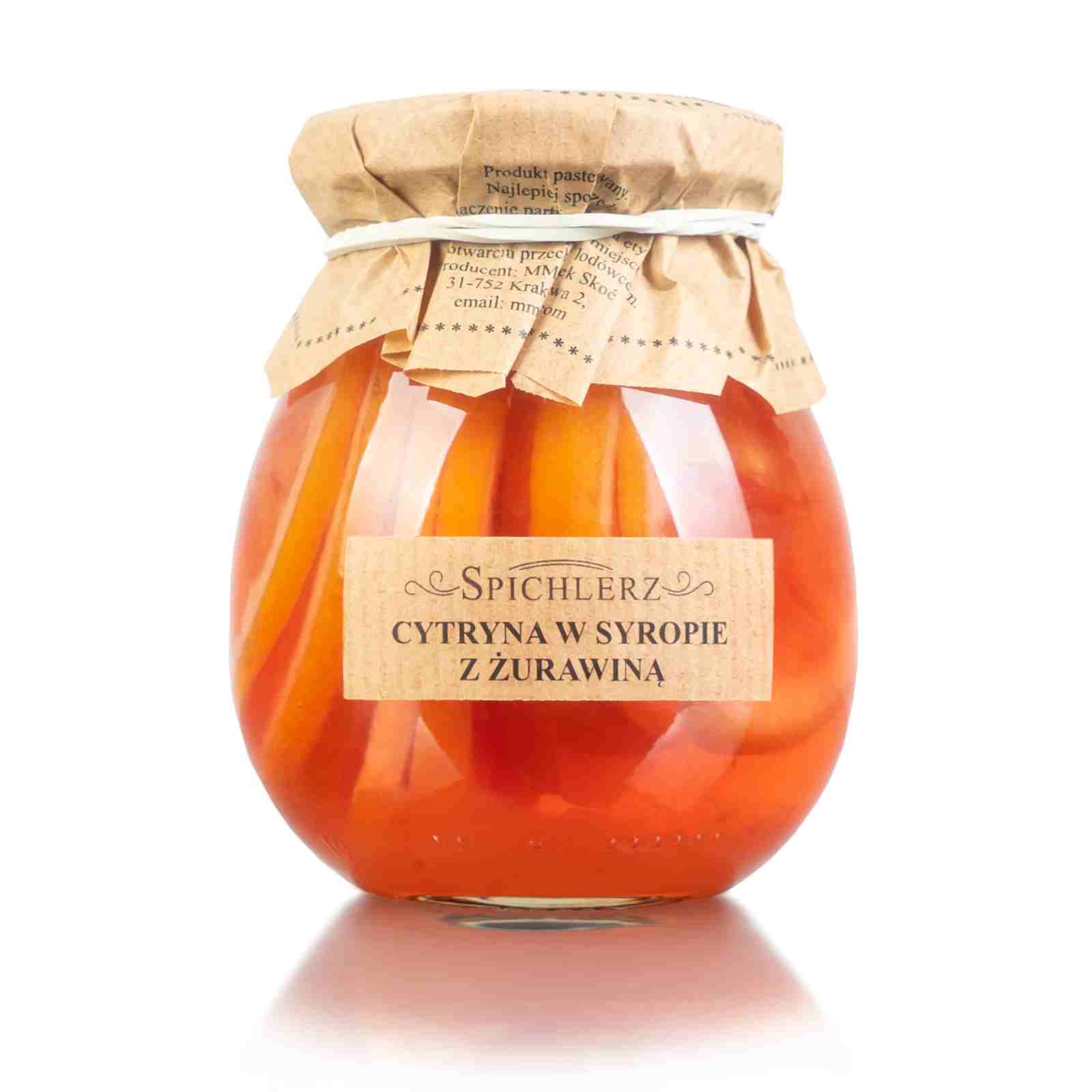 Cytryna w syropie z żurawiną do herbaty Spichlerz 260g