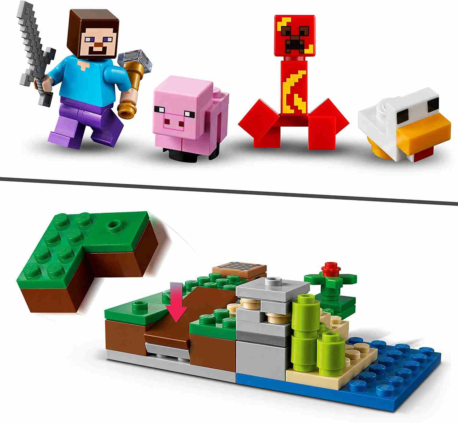 LEGO Minecraft Zasadzka Creepera Prezent 21177