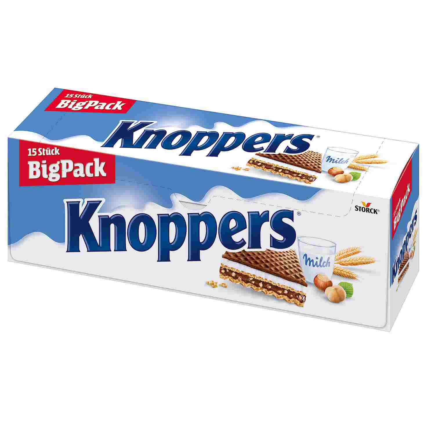 Wafelki mleczne Knoppers 15szt 375g z Niemiec
