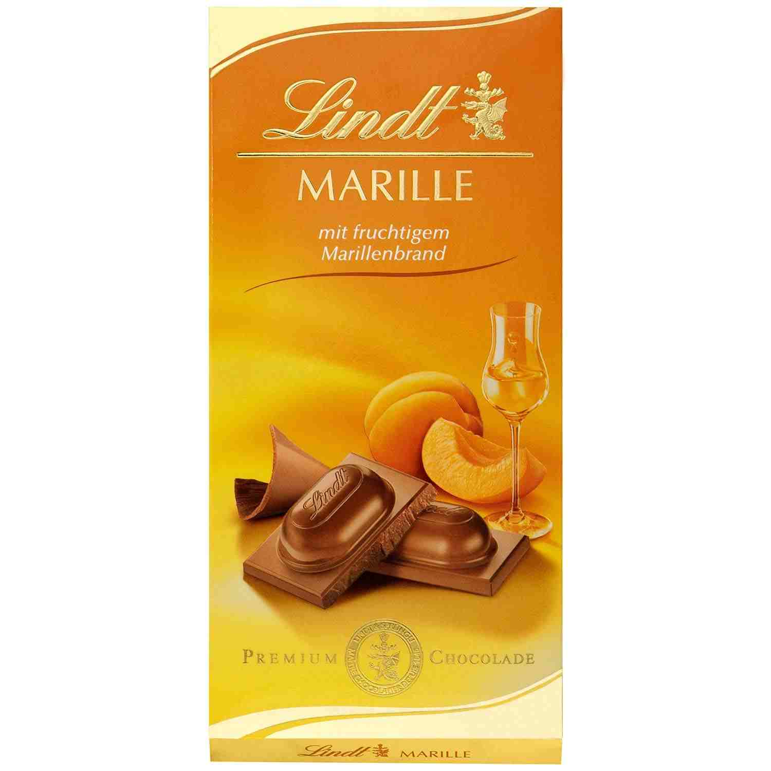 Czekolada morelowa Lindt Marille 100g z Niemiec