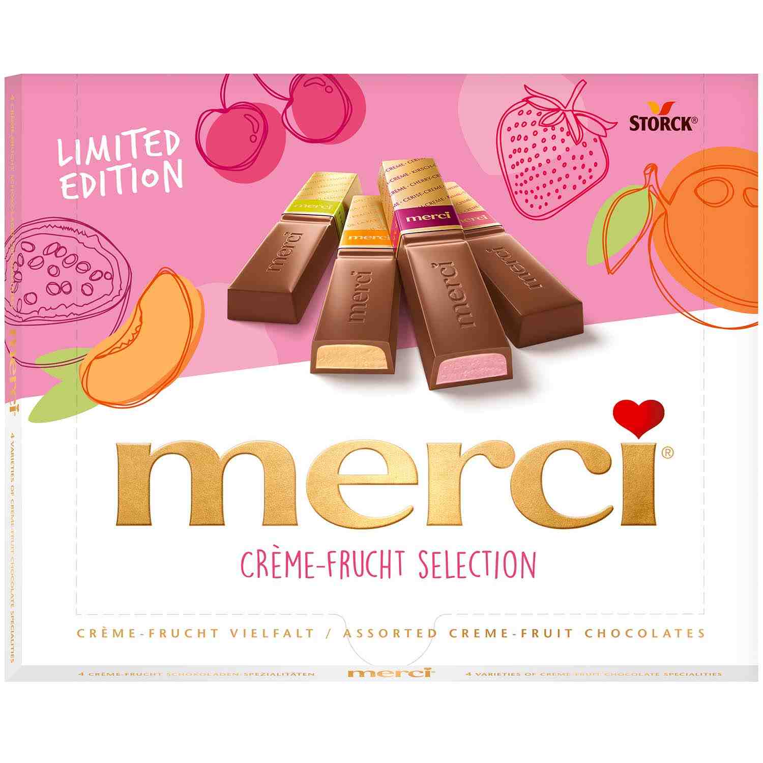 Czekoladki owocowe Merci Creme Fruit 250g z Niemiec