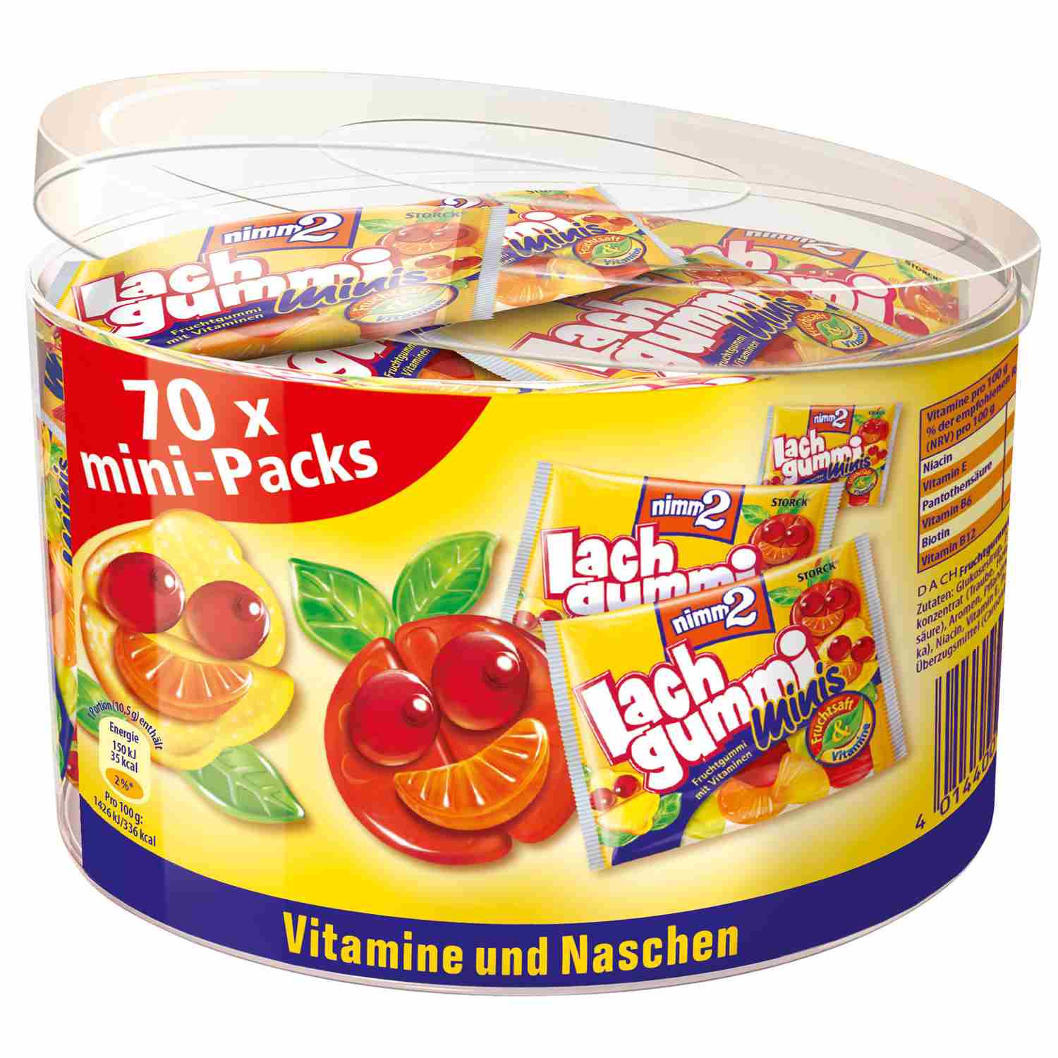 Mini żelki owocowe Nimm2 Lachgummi Minis Storck 70szt 735g DE
