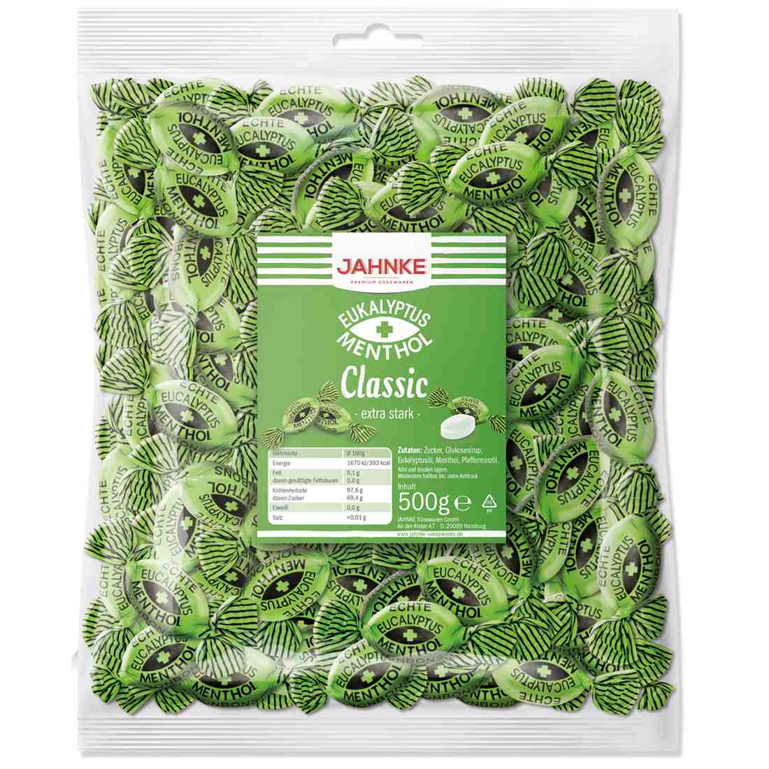 Cukierki eukaliptusowe Menthol mięta 500g z Niemiec
