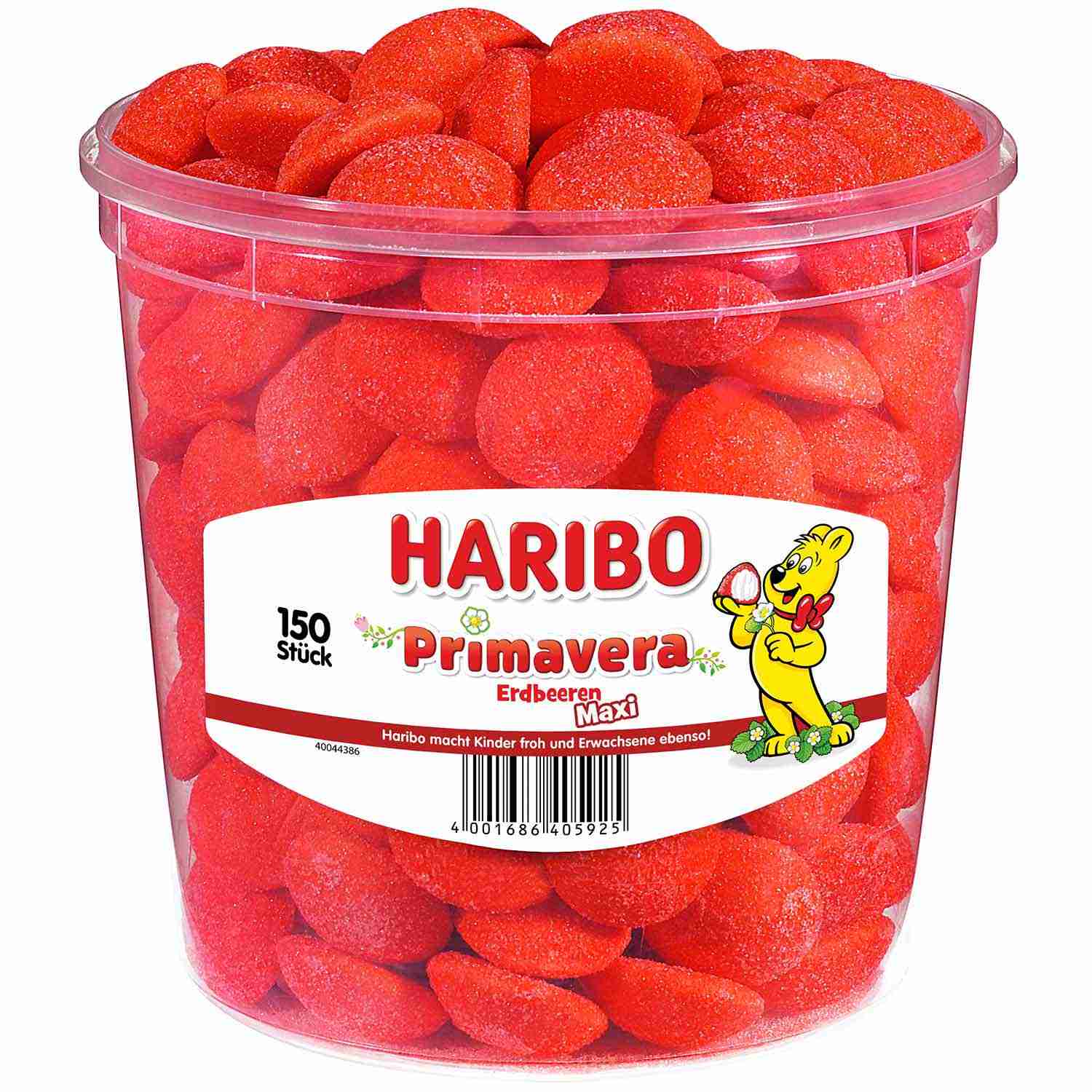 Piani żelki truskawkowe Haribo Primavera truskawki 150szt 1050g z Niemiec