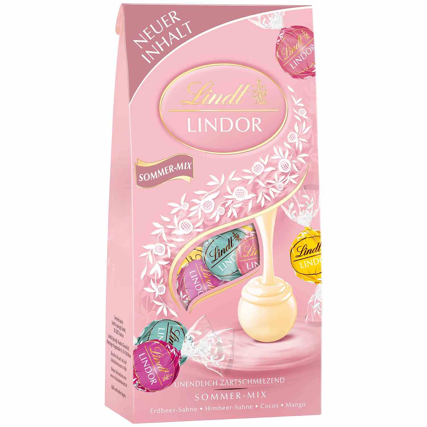 Praliny Lindt Lindor mango kokos malina truskawka 137g z Niemiec