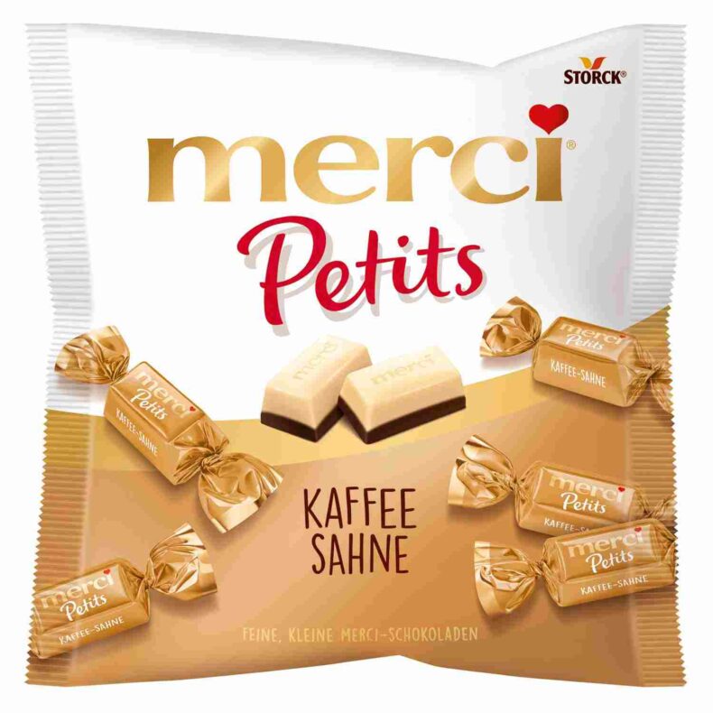 Cukierki kawowe z czekoladą Merci Petits 125g z Niemiec