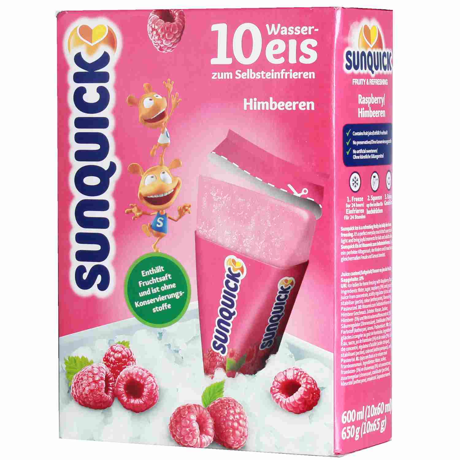 Lody do zamrożenia malinowe Sunquick malina 650g 10szt