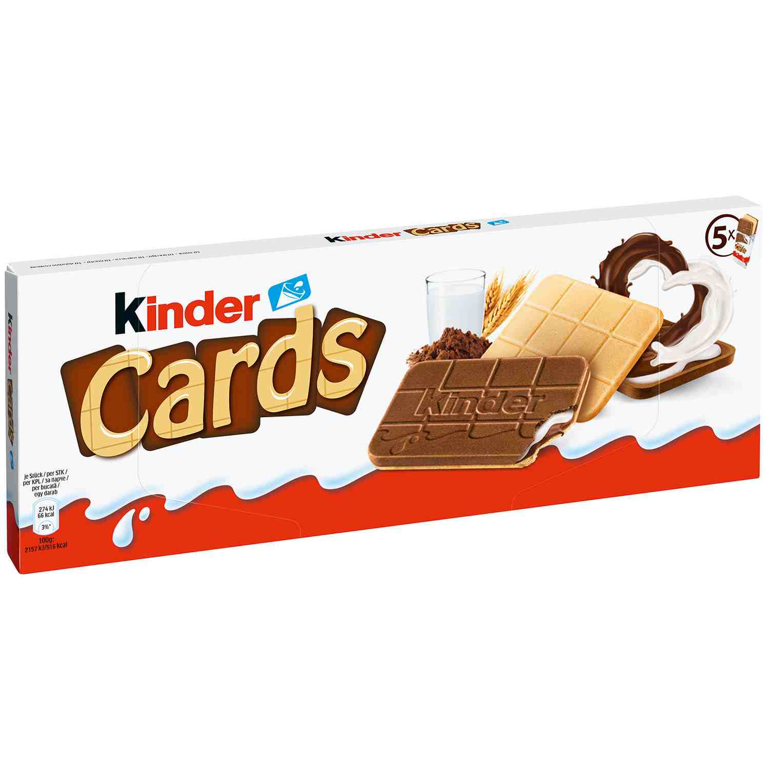 Ciastka wafelki Kinder Cards 5 paczek 10 szt 128g z Niemiec
