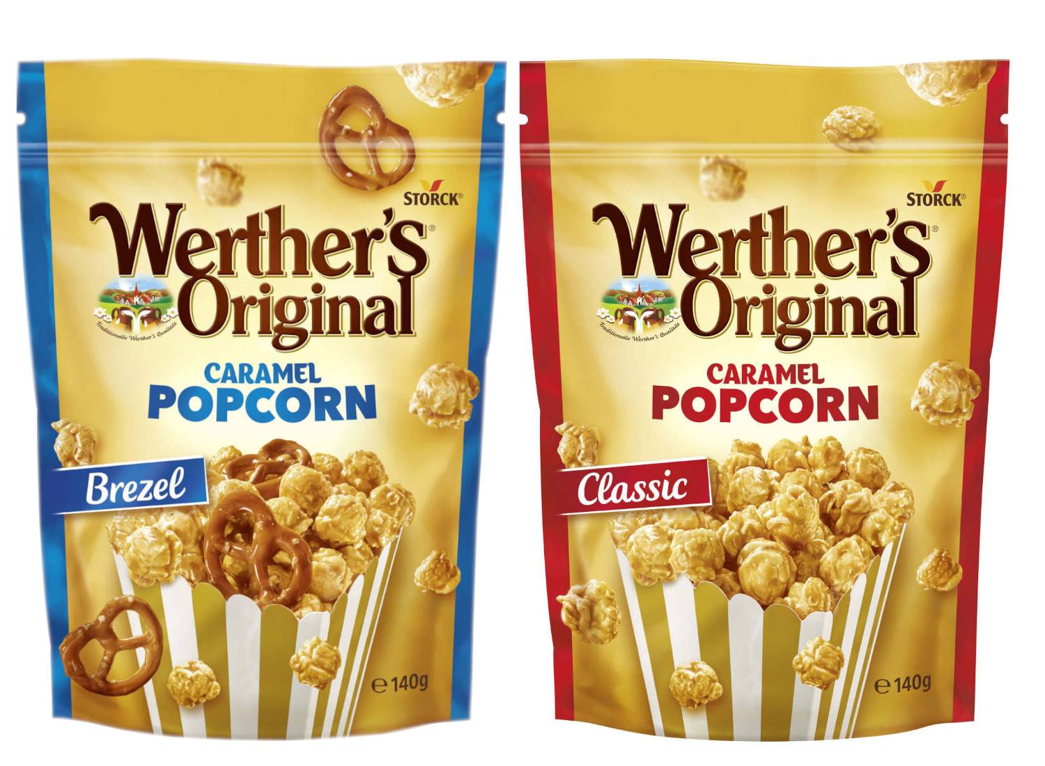 Zestaw karmelowy Popcorn Werther's Original 140g x 2 szt z Niemiec