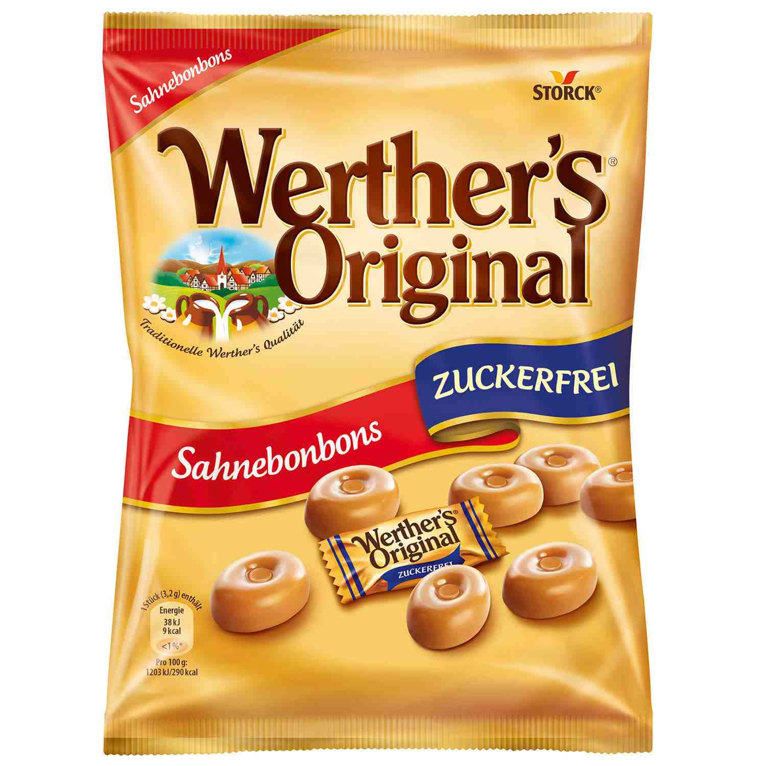 Karmelki mleczne Werther's Original bez dodatku cukru 70g z Niemiec