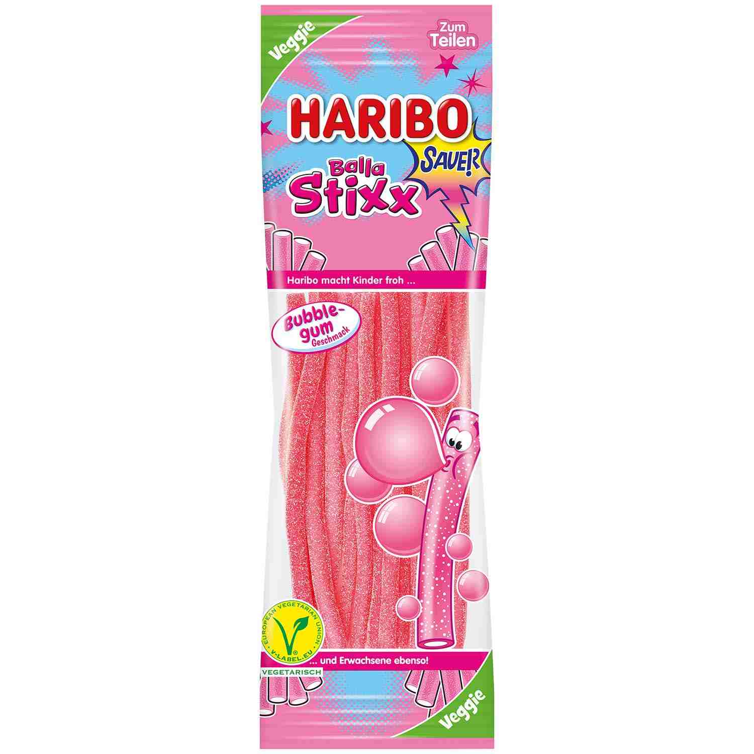 Żelki Haribo Balla Stixx kwaśne guma balonowa 175g z Niemiec