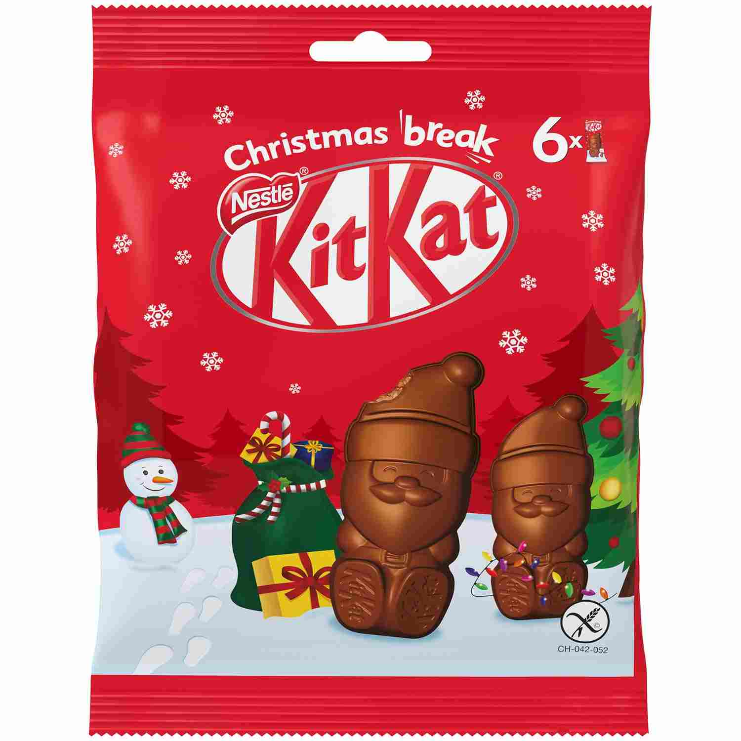 Czekoladki mleczne Świąteczne Kit Kat mini Mikołaj 6 szt z Niemiec