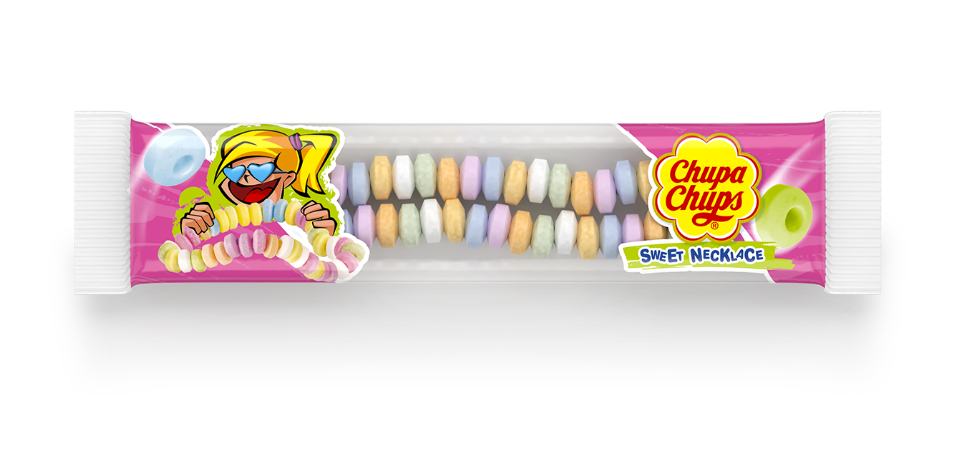 Cukierki pudrowe naszyjnik Chupa Chups Necklaces 14,7g