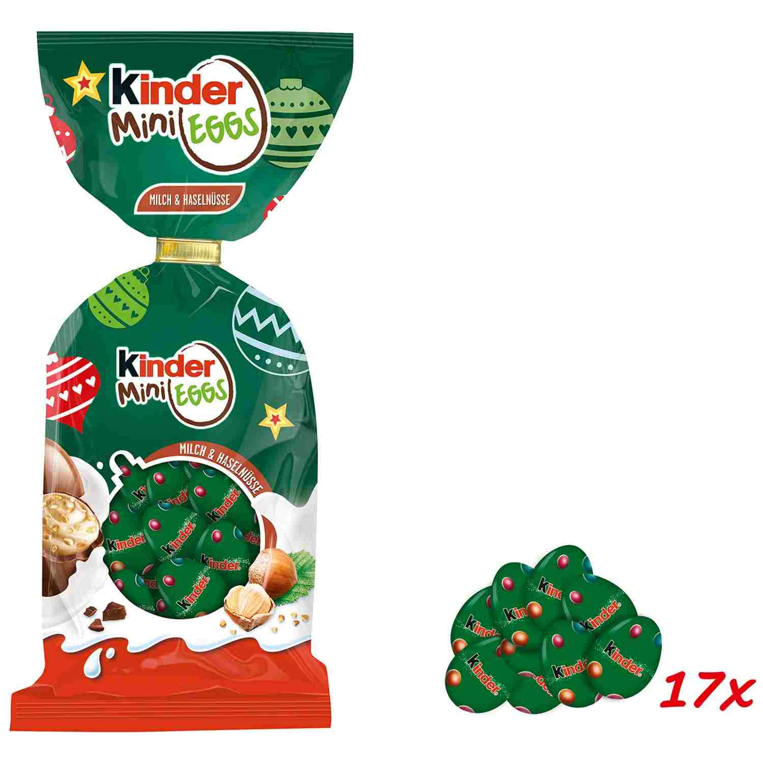 Czekoladowe Wigilijne mini jajka Kinder na Święta 85g z Niemiec