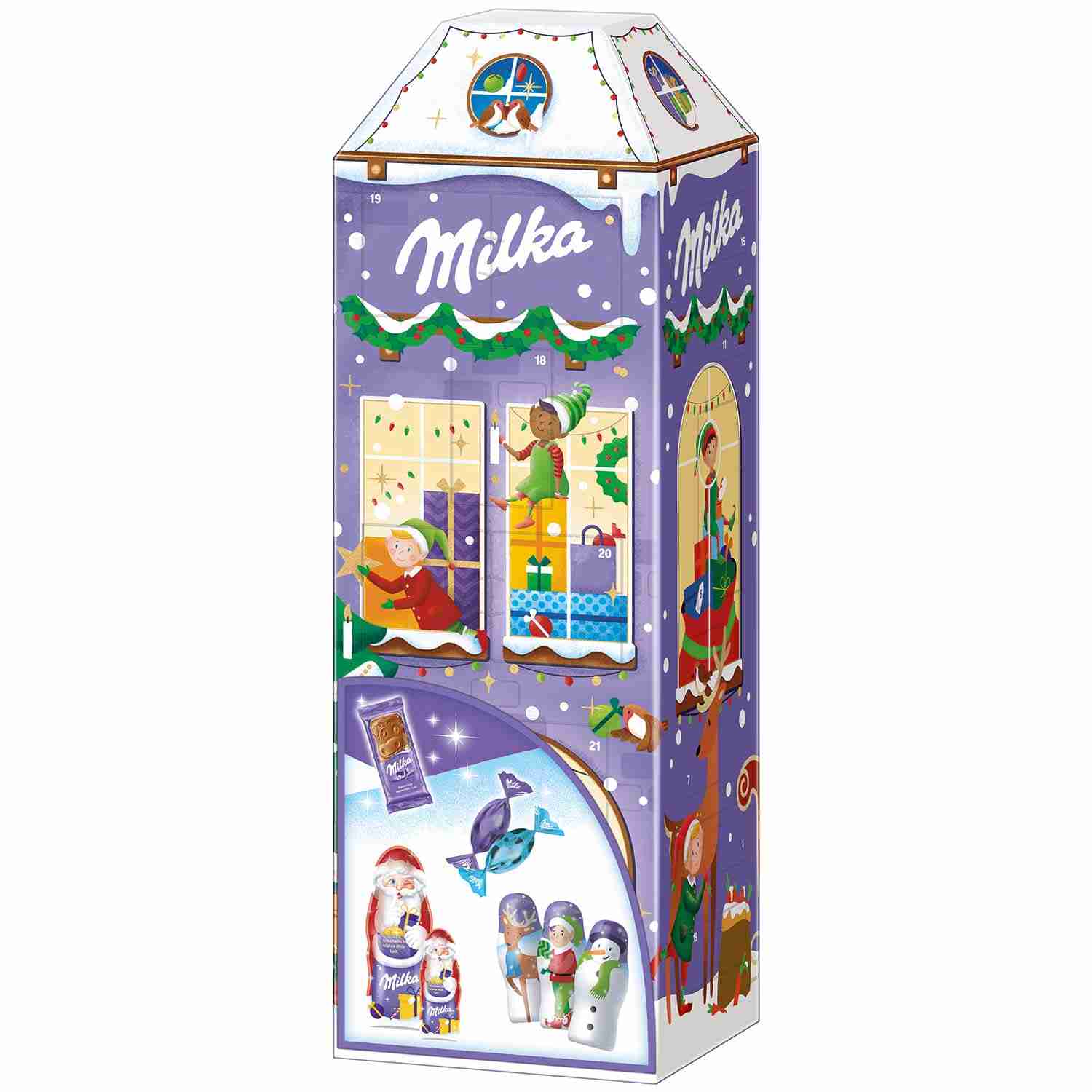 Kalendarz adwentowy duży Milka wieża 3D 229g z Niemiec