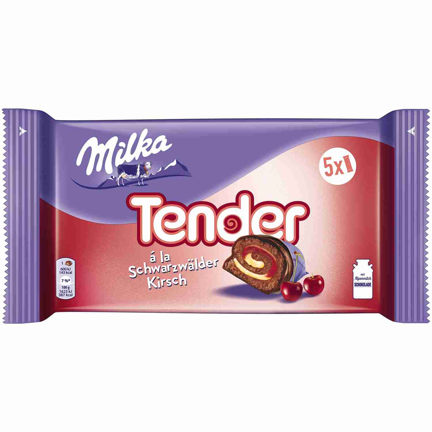 Wiśniowe biszkopty ciastka Milka Tender 37g x 5 szt z Niemiec