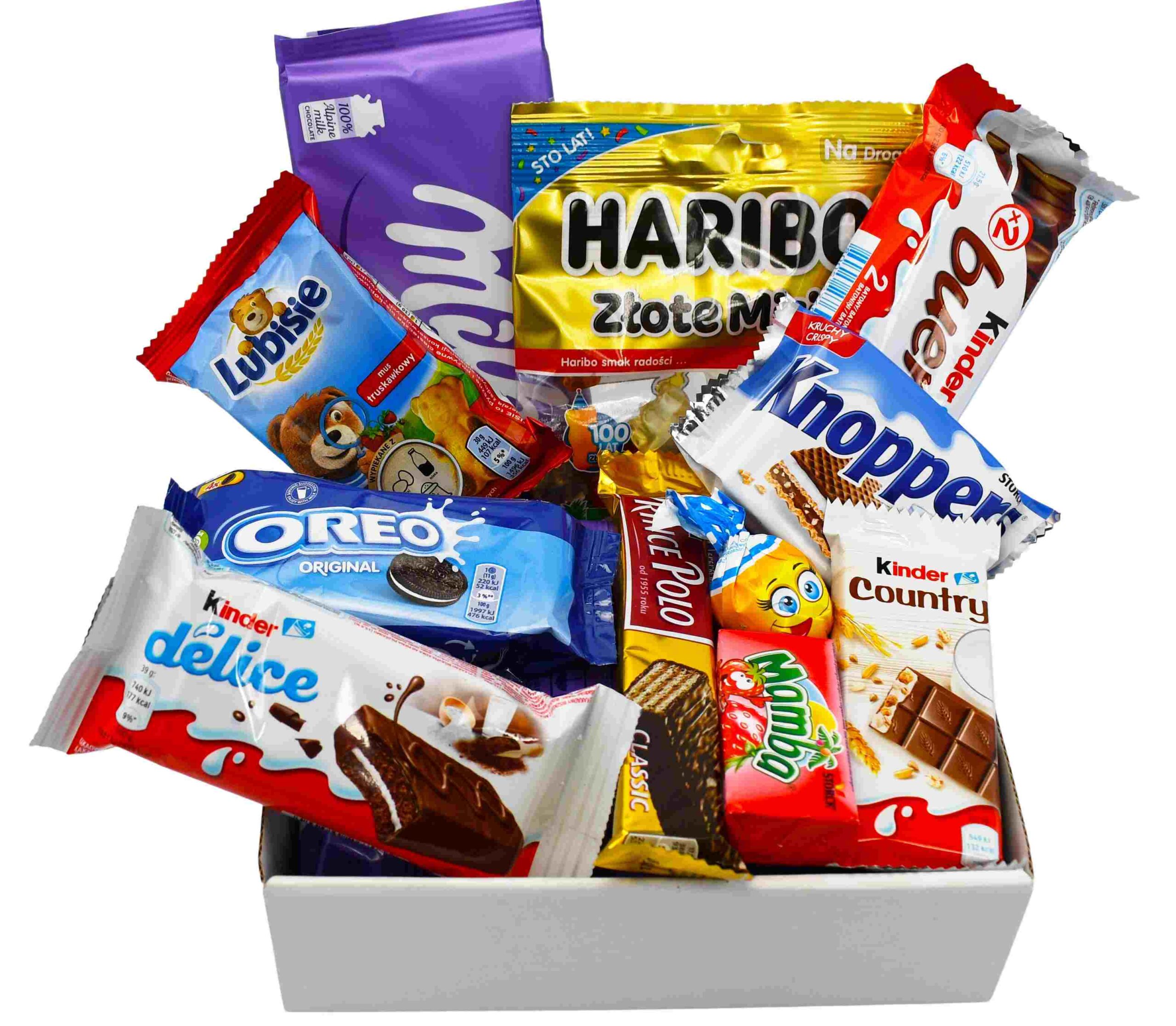 Kosz prezentowy zestaw słodyczy Kinder box prezent