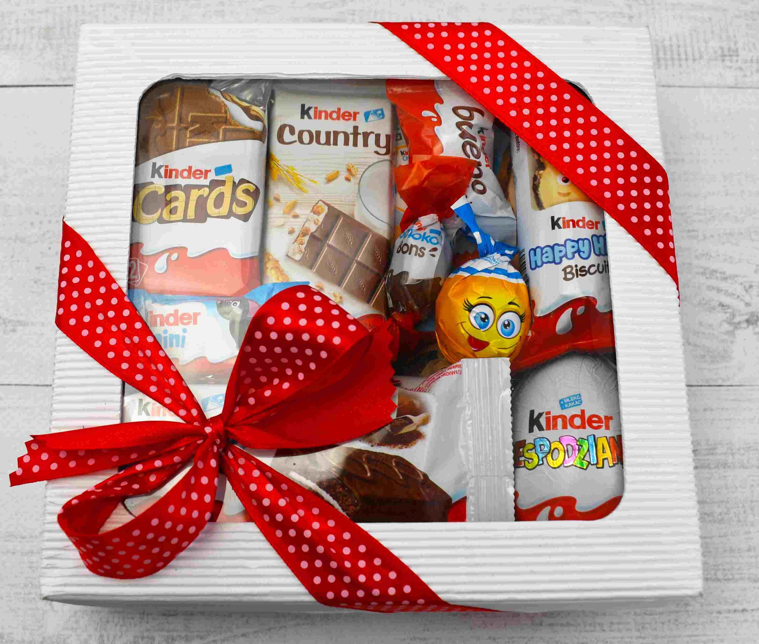 Zestaw prezentowy box słodyczy Kinder na urodziny