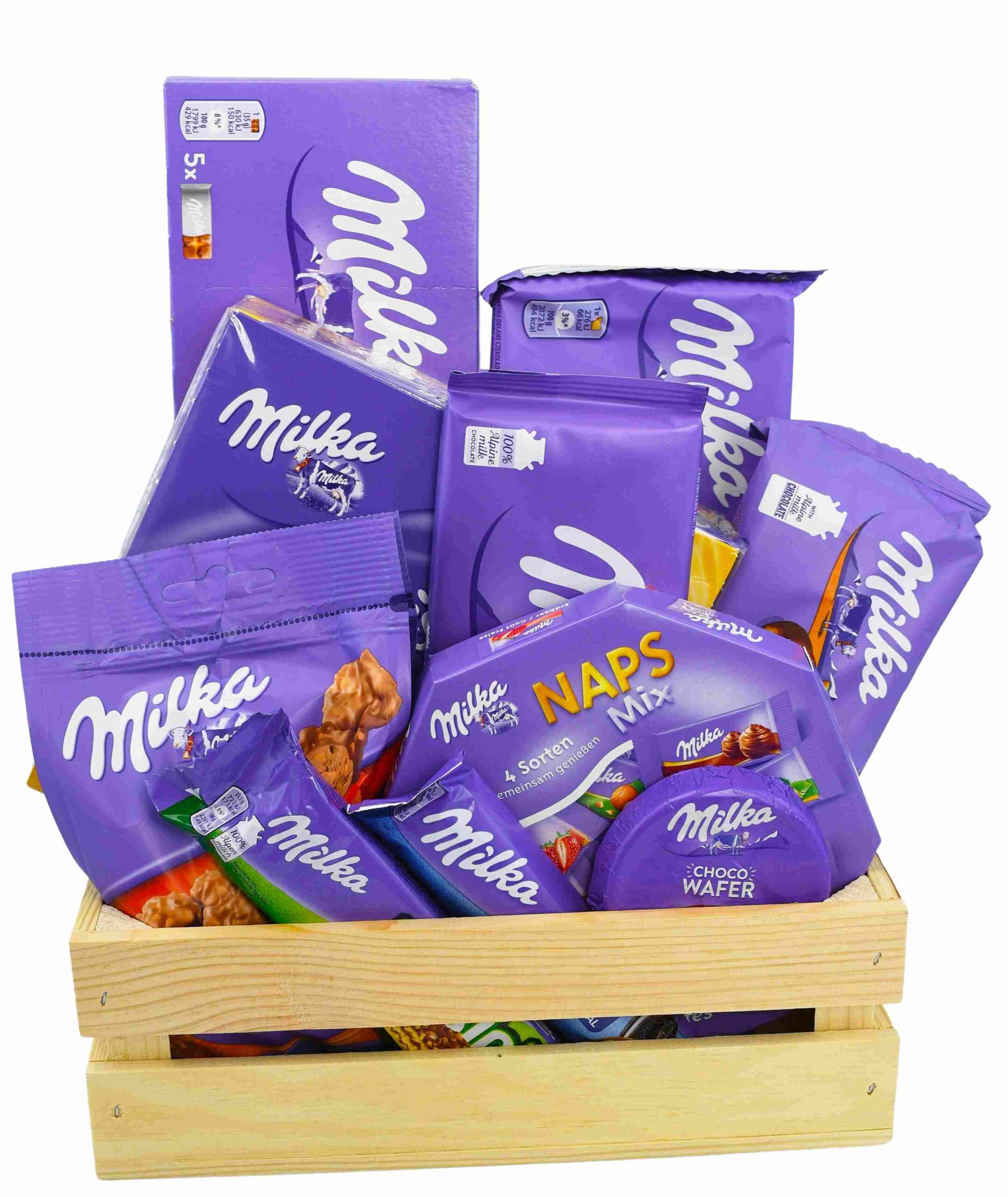 Duży kosz prezentowy na prezent zestaw słodyczy Milka
