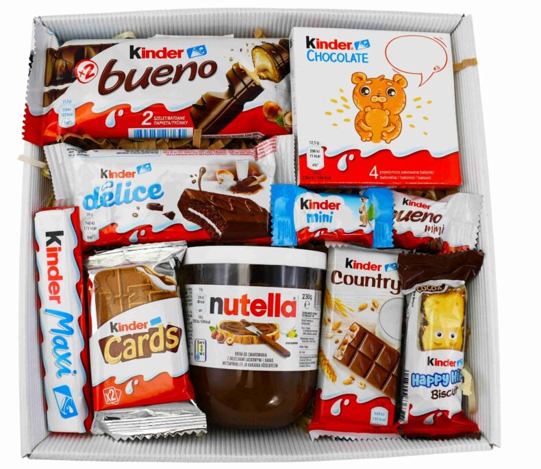 Kosz prezentowy Kinder zestaw słodyczy Nutella prezent