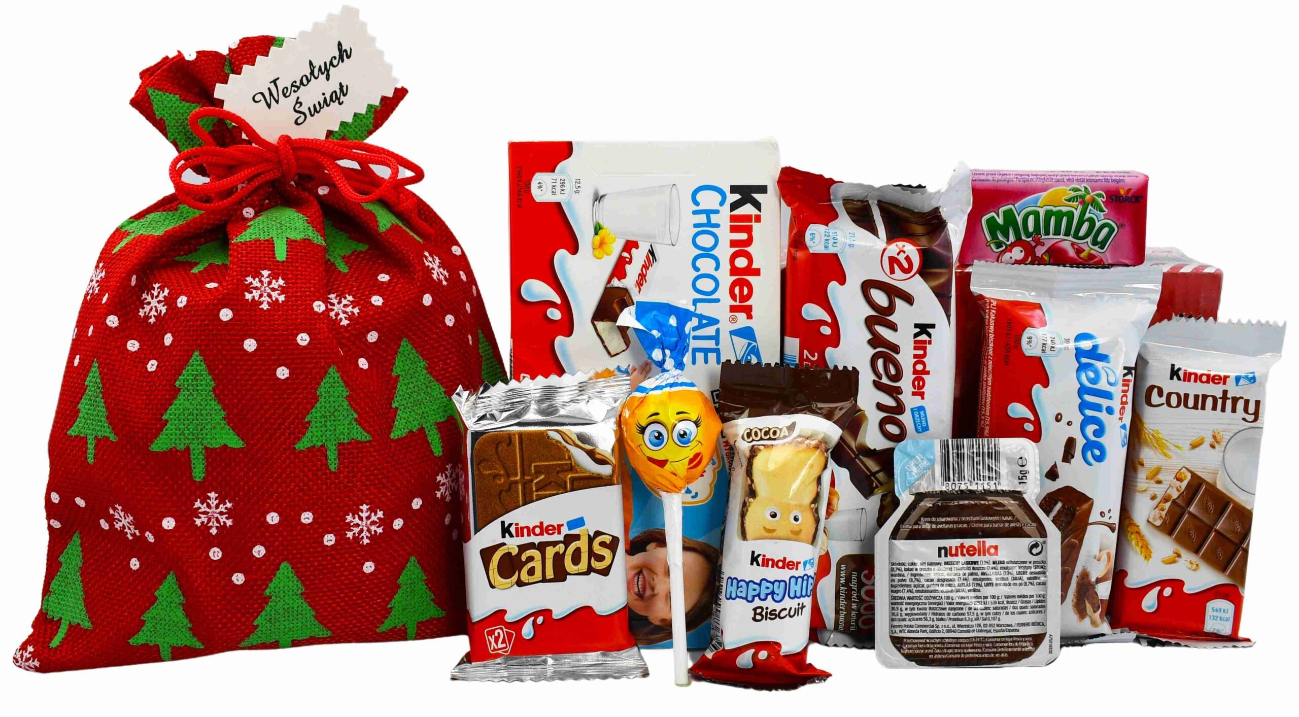 Świąteczny worek słodyczy Kinder Mikołajki prezent
