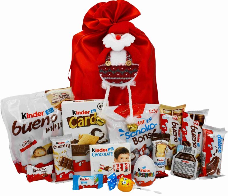 Świąteczny zestaw prezentowy worek słodyczy Kinder na Święta