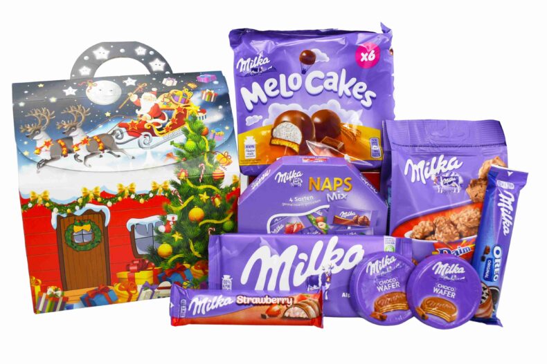 Świąteczny zestaw słodyczy Milka domek Mikołaj