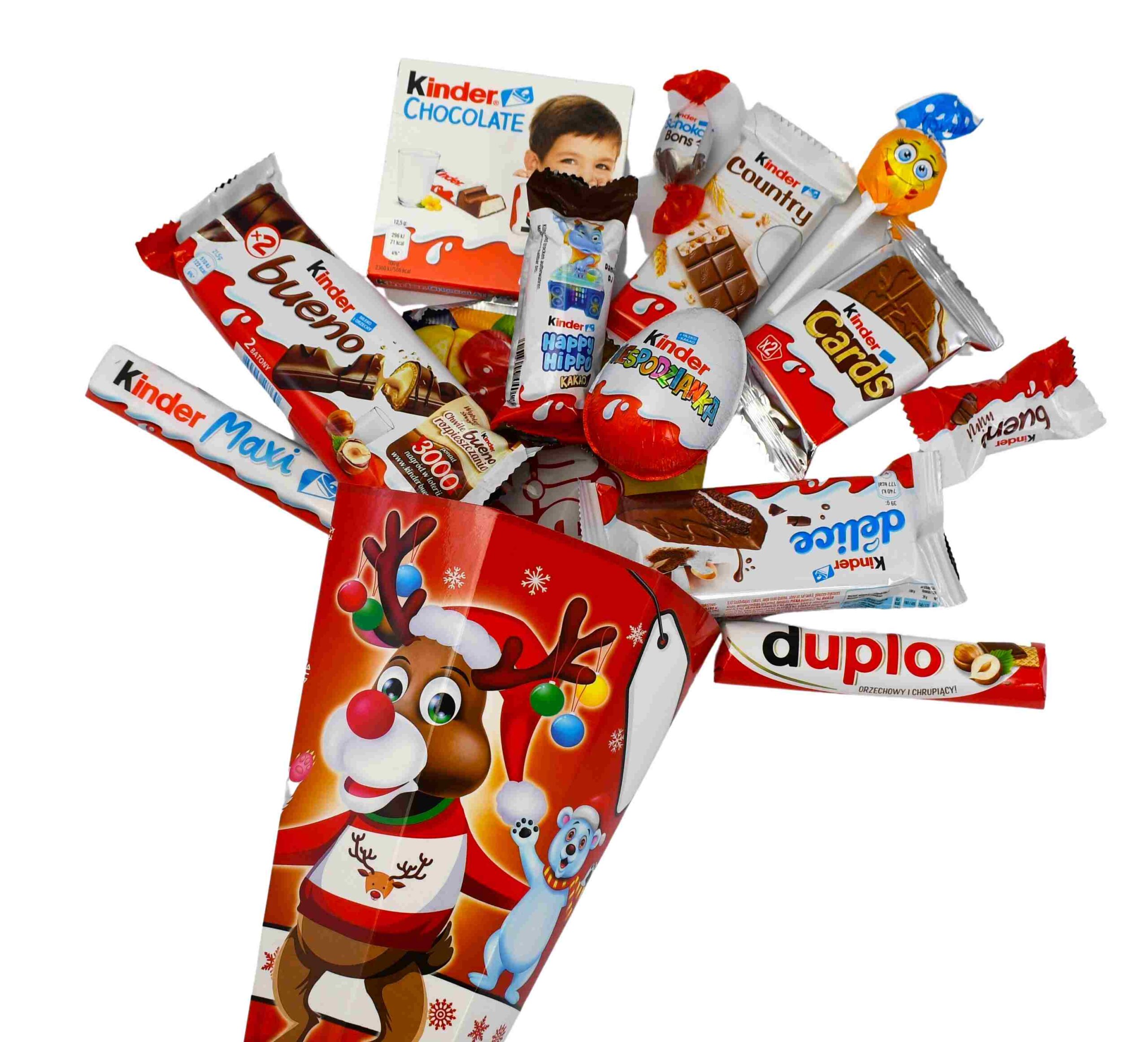Duży zestaw słodyczy Kinder róg obfitości na Święta