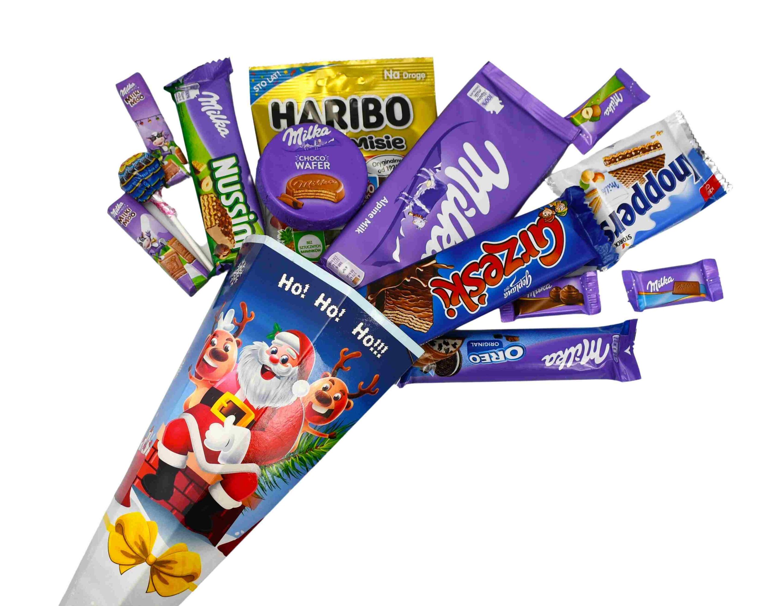 Zestaw prezentowy Milka na Święta Mikołaj róg obfitości