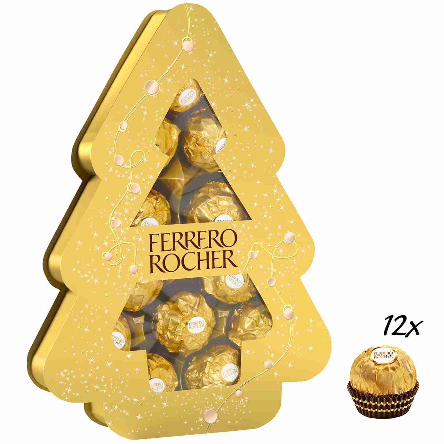 Świąteczne pralinki Ferrero Rocher choinka prezent Święta
