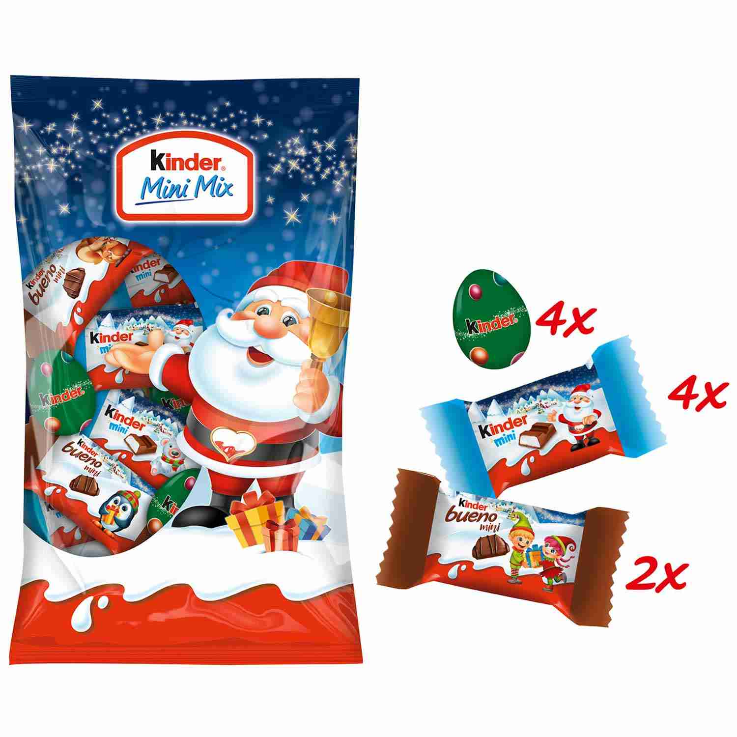 Świąteczne czekoladki mini Kinder mix na Święta z Niemiec