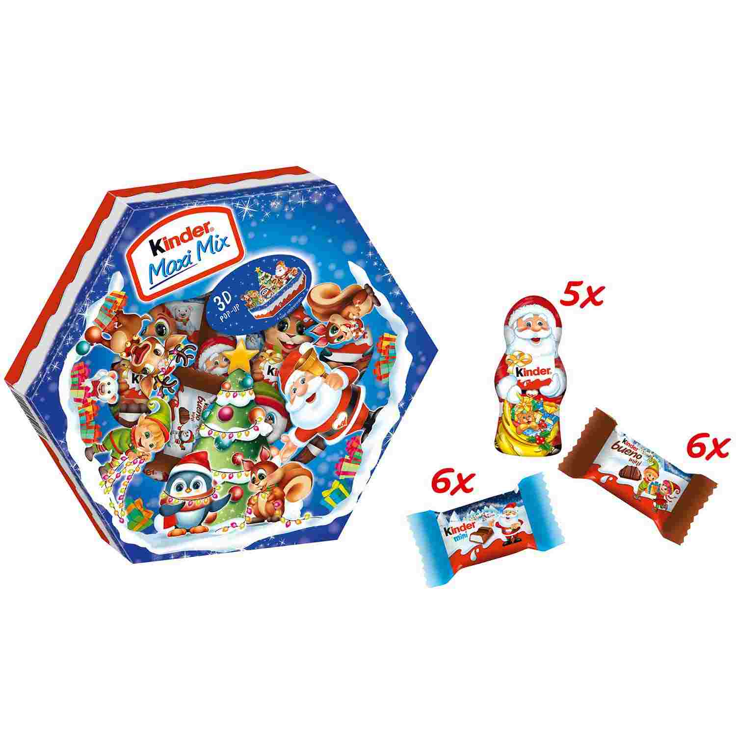 Świąteczne czekoladki talerz Kinder Maxi Mix Święta 143g z Niemiec