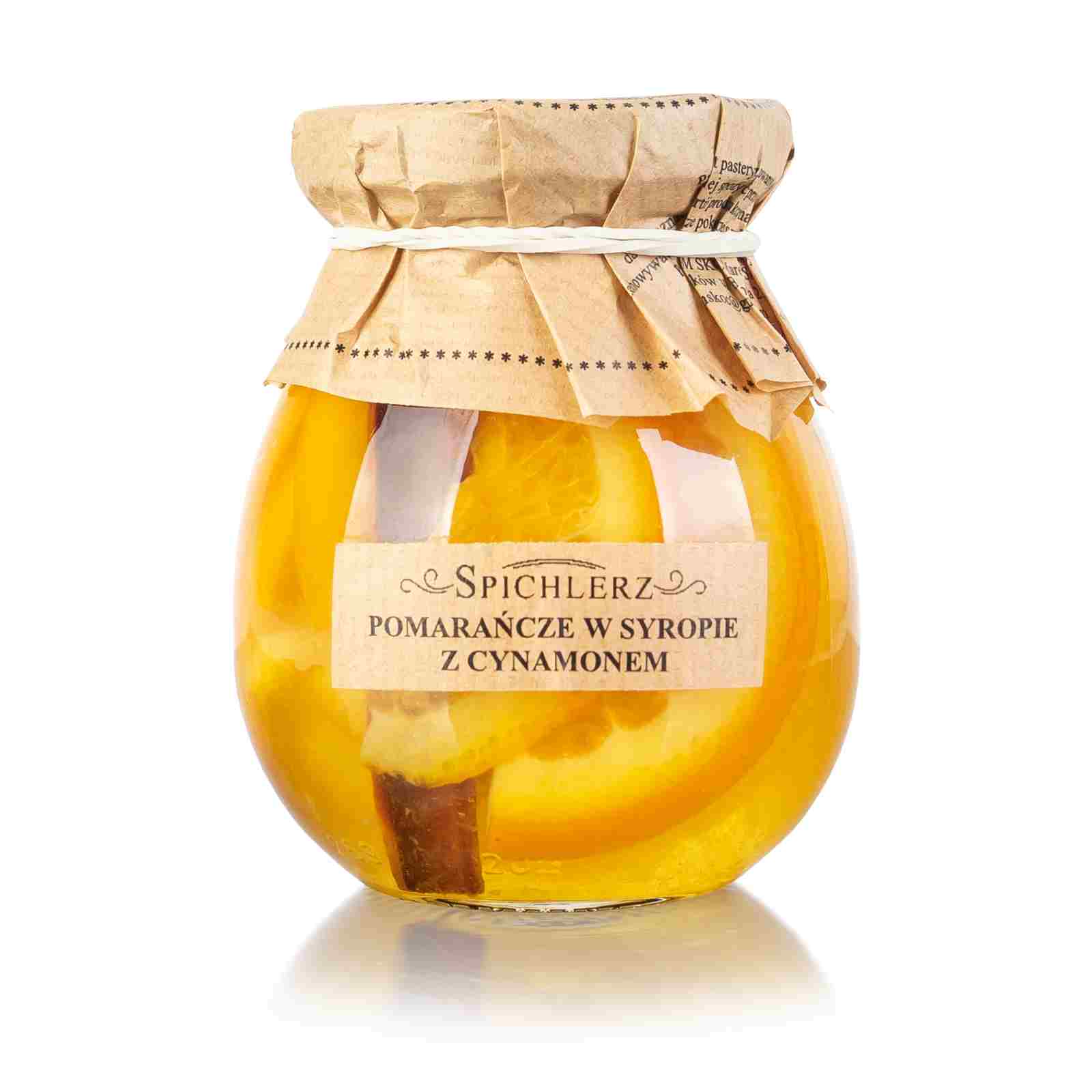 Pomarańcze w syropie z cynamonem do herbaty 260g