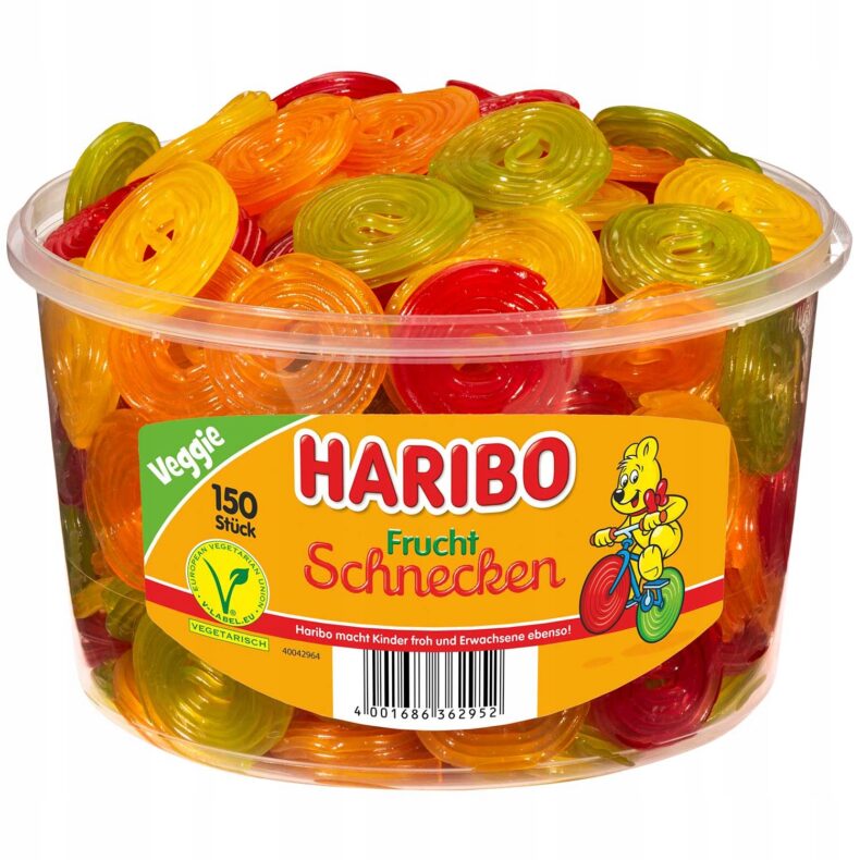 Żelki Haribo owocowe ślimaki wegetariańskie 150 DE