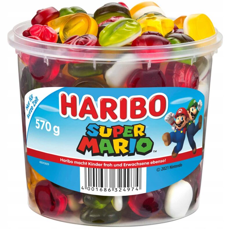 Żelki Super Mario Haribo Owocowe 570 g Z Niemiec
